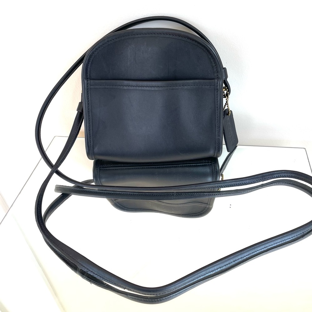 Vintage Coach Abbie Black Leather Crossbody Bag